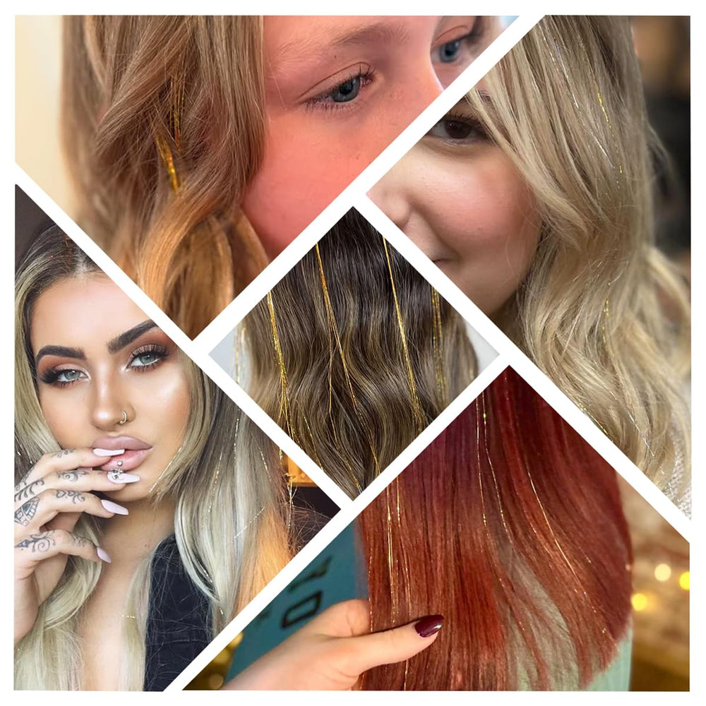 ShowJarlly gold tinsel hair clip blends naturally with everyday styles.