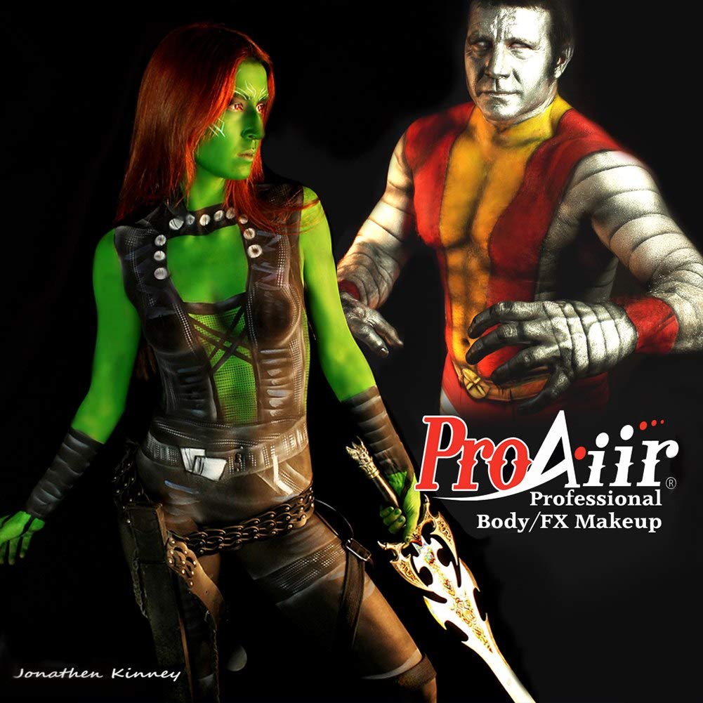 ProAiir Banana used with airbrush for smooth, professional body art coverage.