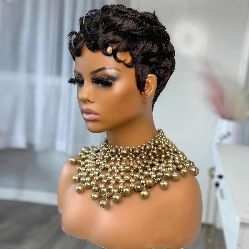 Showreal Pixie Cut Wig side view illustrates lightweight comfort for all-day wear.