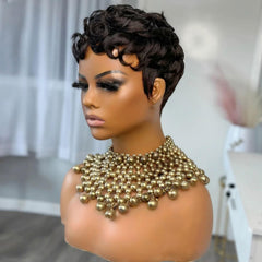 Showreal Pixie Cut Wig side view illustrates lightweight comfort for all-day wear.