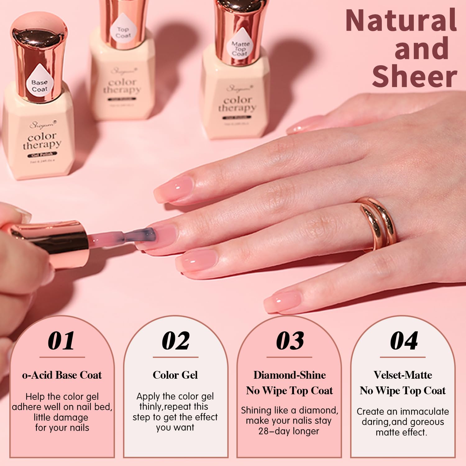 SHOYUM base coat primes nails for even color and durability