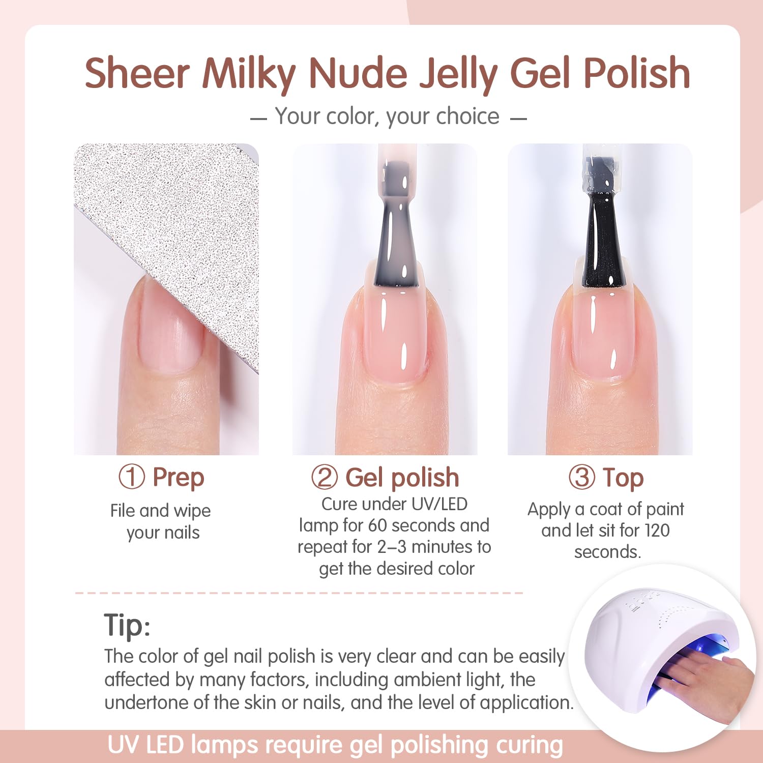 SHOYUM Jelly Gel neutrals suited for French-ombre looks