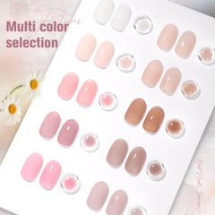 SHOYUM Jelly Nude color swatches showing sheer to opaque nude tones