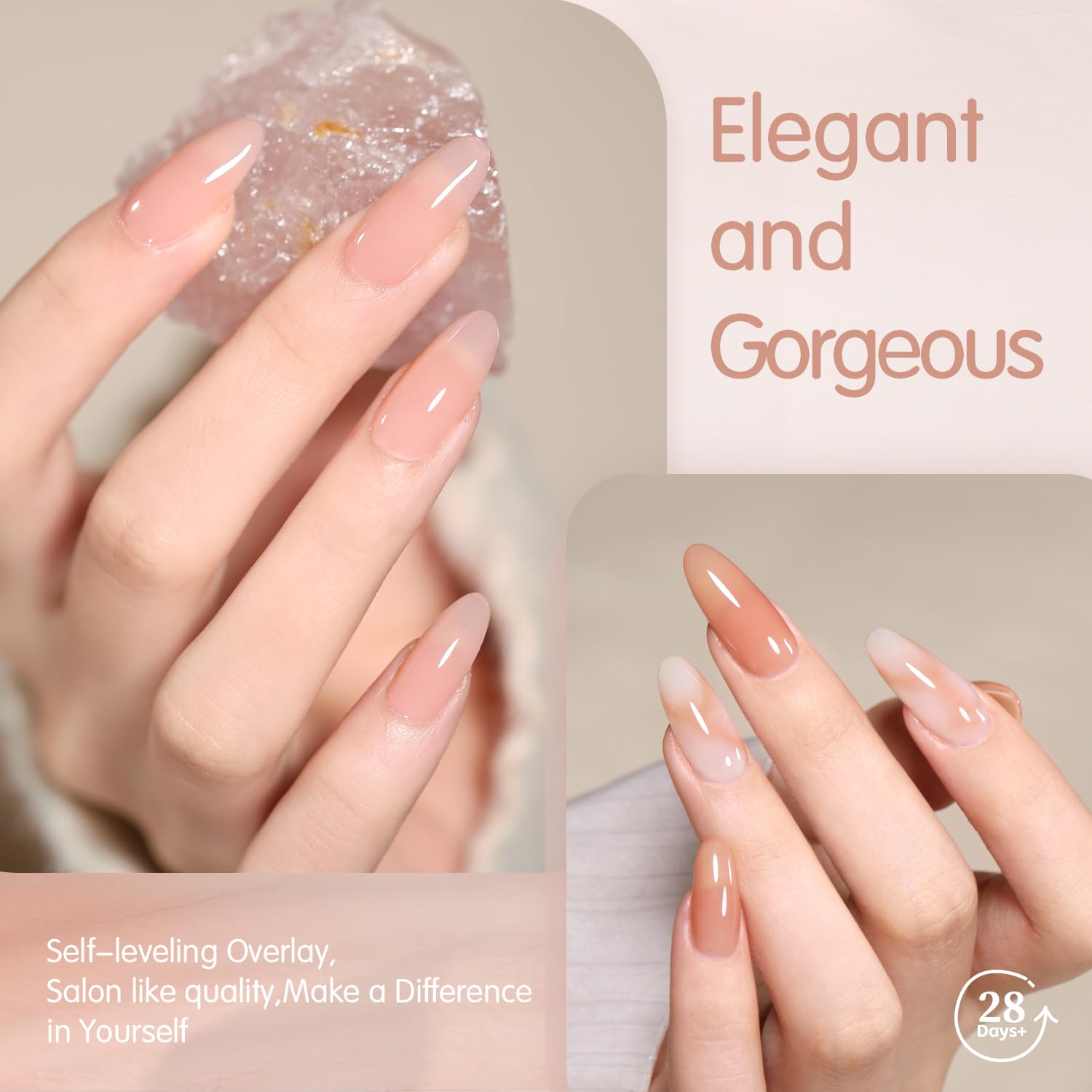 SHOYUM Jelly Nude LED curing for quick nail styling