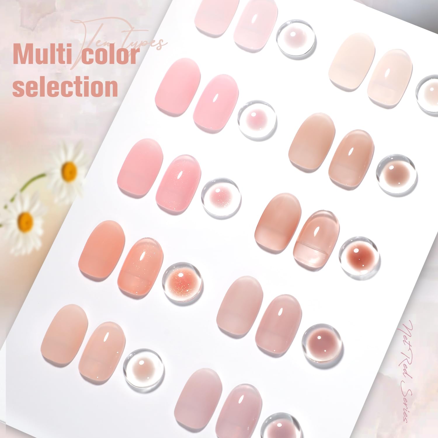SHOYUM color swatches reveal a versatile nude pink palette for chic nails