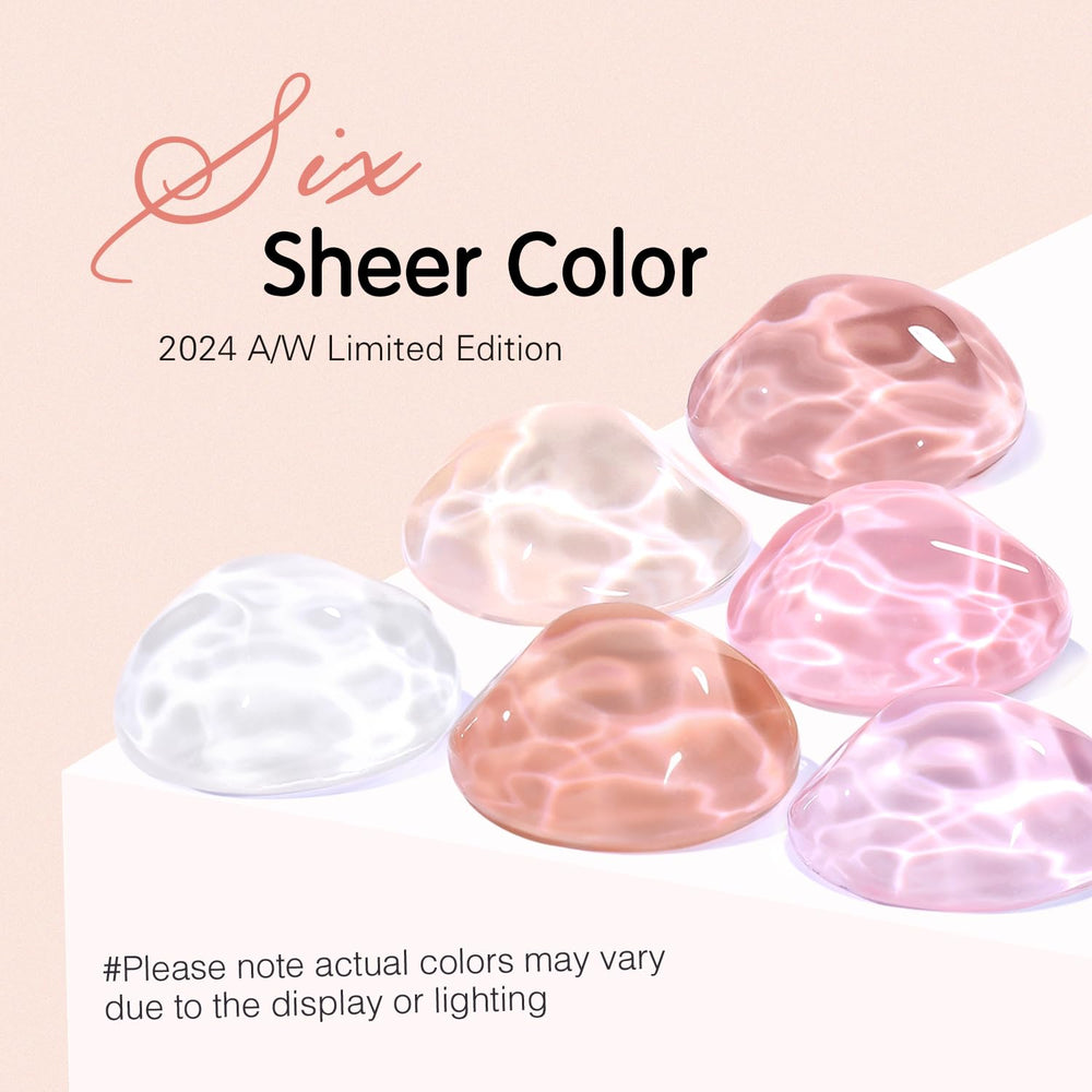 SHOYUM sheer nude pink coats offer natural-looking manicures across skin tones.