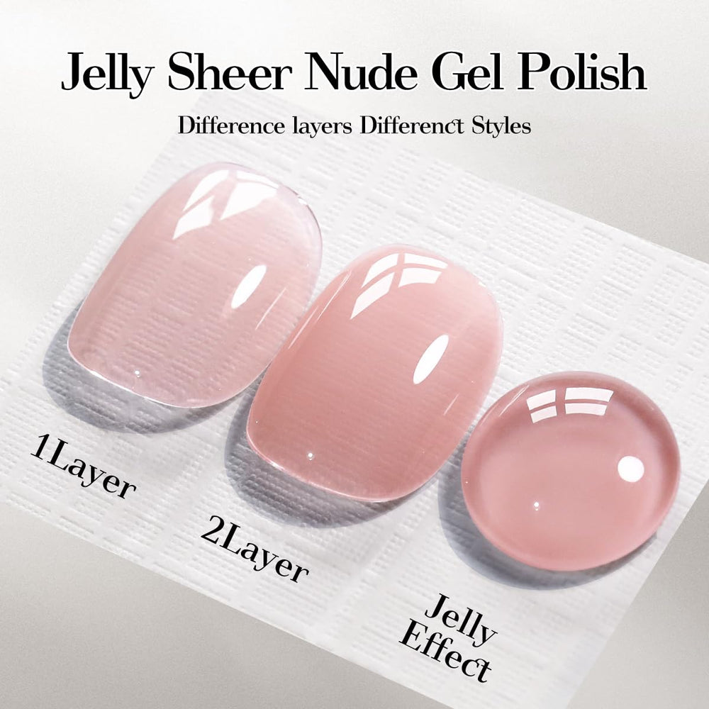 SHOYUM Sheer Nude Rose gel brush application demonstrates smooth, even coverage