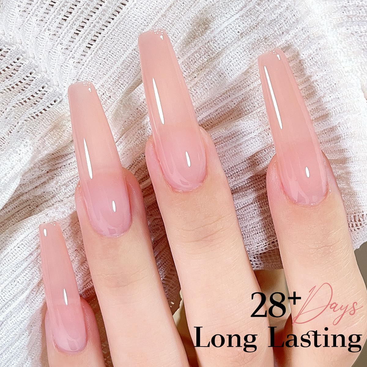 SHOYUM Sheer Nude Rose gel nail art demo highlights subtle pink tint