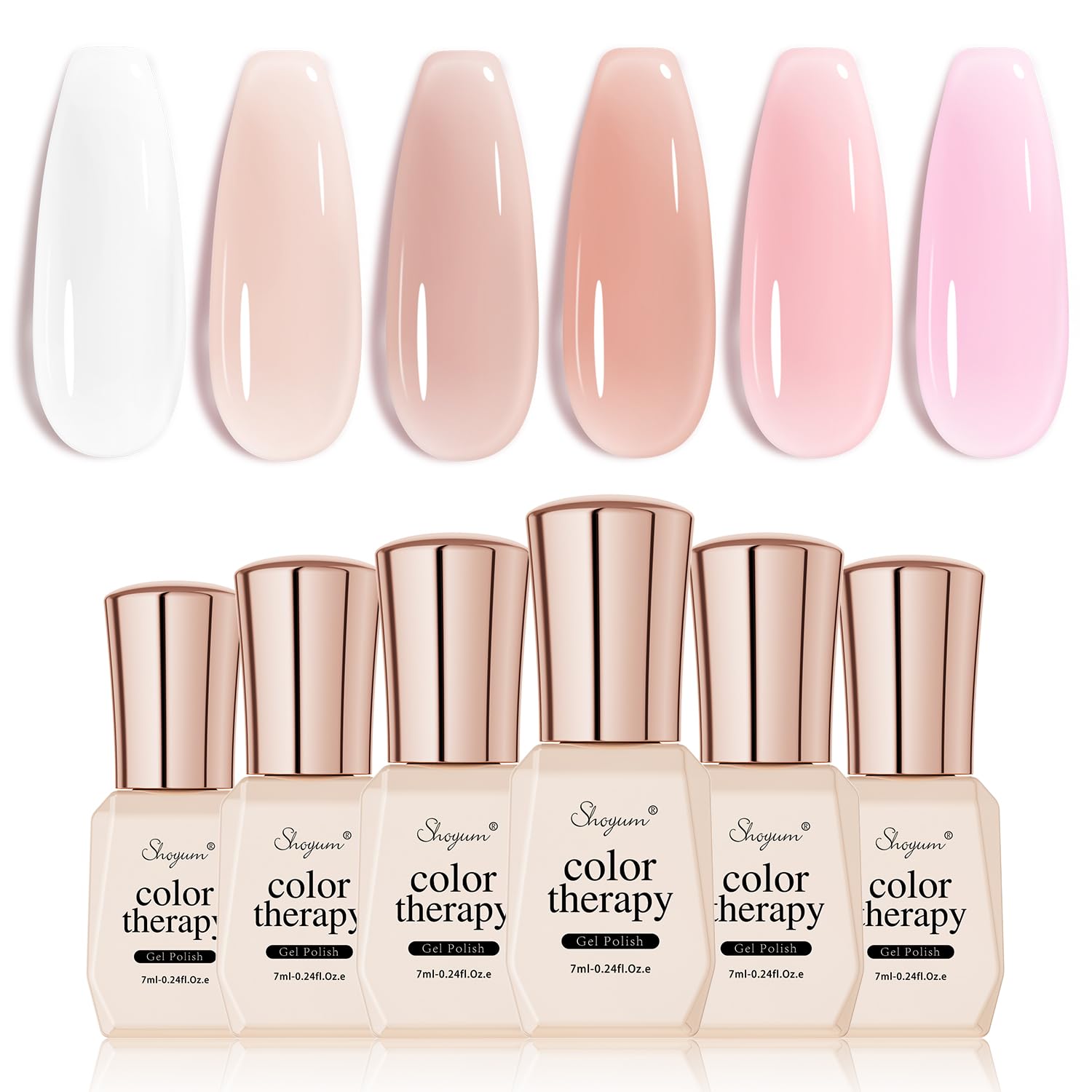 SHOYUM six-piece set is ready for at-home nails with soak-off gel application.