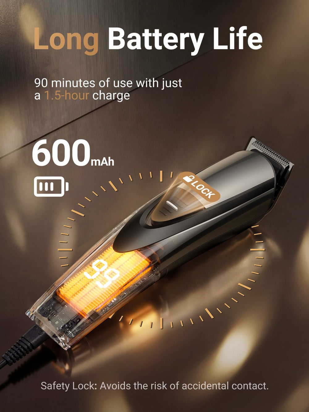 SHPAVVER 90-minute runtime on a 1.5-hour charge for travel-ready use