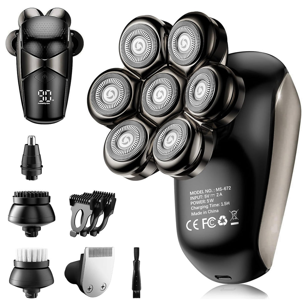 SHPAVVER head shaver with 7D floating blades delivering a close, comfortable shave on bald heads.