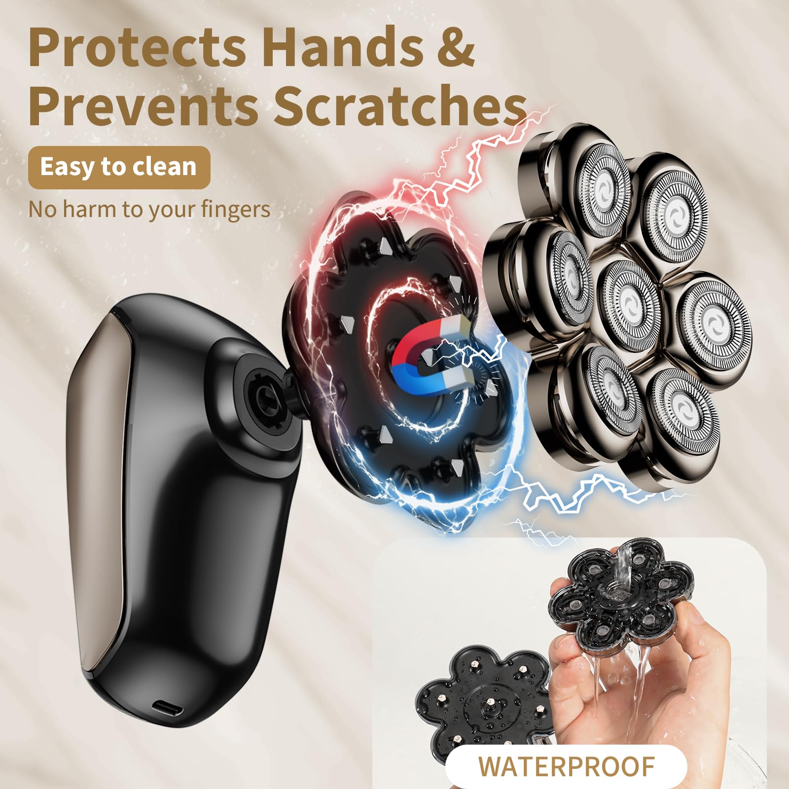 SHPAVVER IPX7 waterproof design for wet or dry use and easy cleaning.