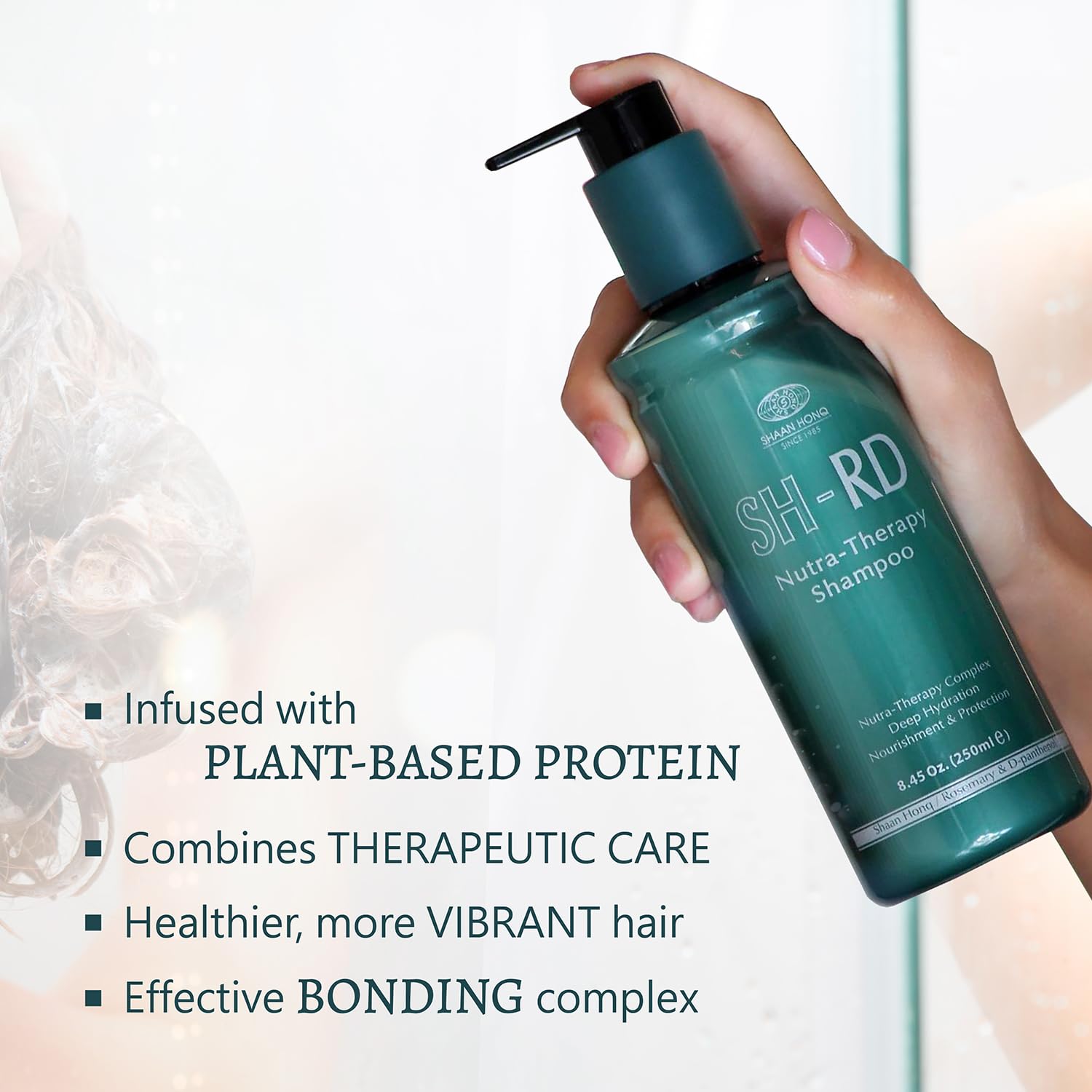 SH-RD Nutra-Therapy Shampoo pump-dispensing enables easy, mess-free use