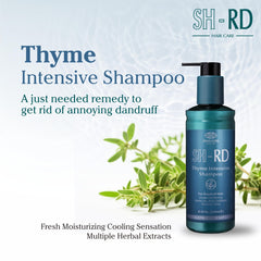SH-RD Thyme Intensive Shampoo label highlights zinc pyrithione and botanical blend