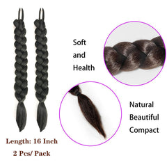 Shufang long black braided ponytail extension provides comfortable all-day wear.