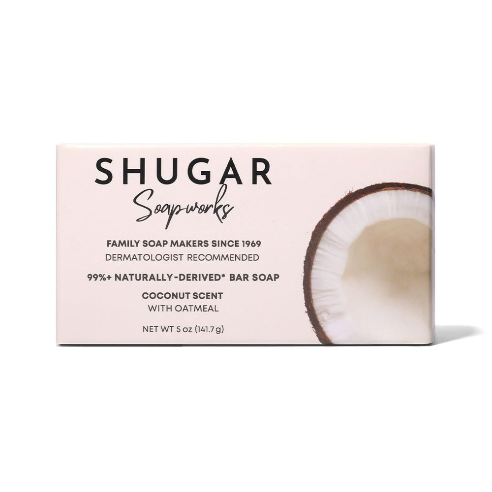 Shugar Soapworks Oatmeal & Coconut bar rinses clean leaving skin soft.