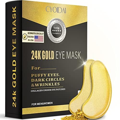 SHUIKU 24K Gold Under Eye Patches close-up for hydrating, refreshed under-eye skin.