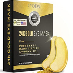 SHUIKU 24K Gold Under Eye Patches close-up for hydrating, refreshed under-eye skin.