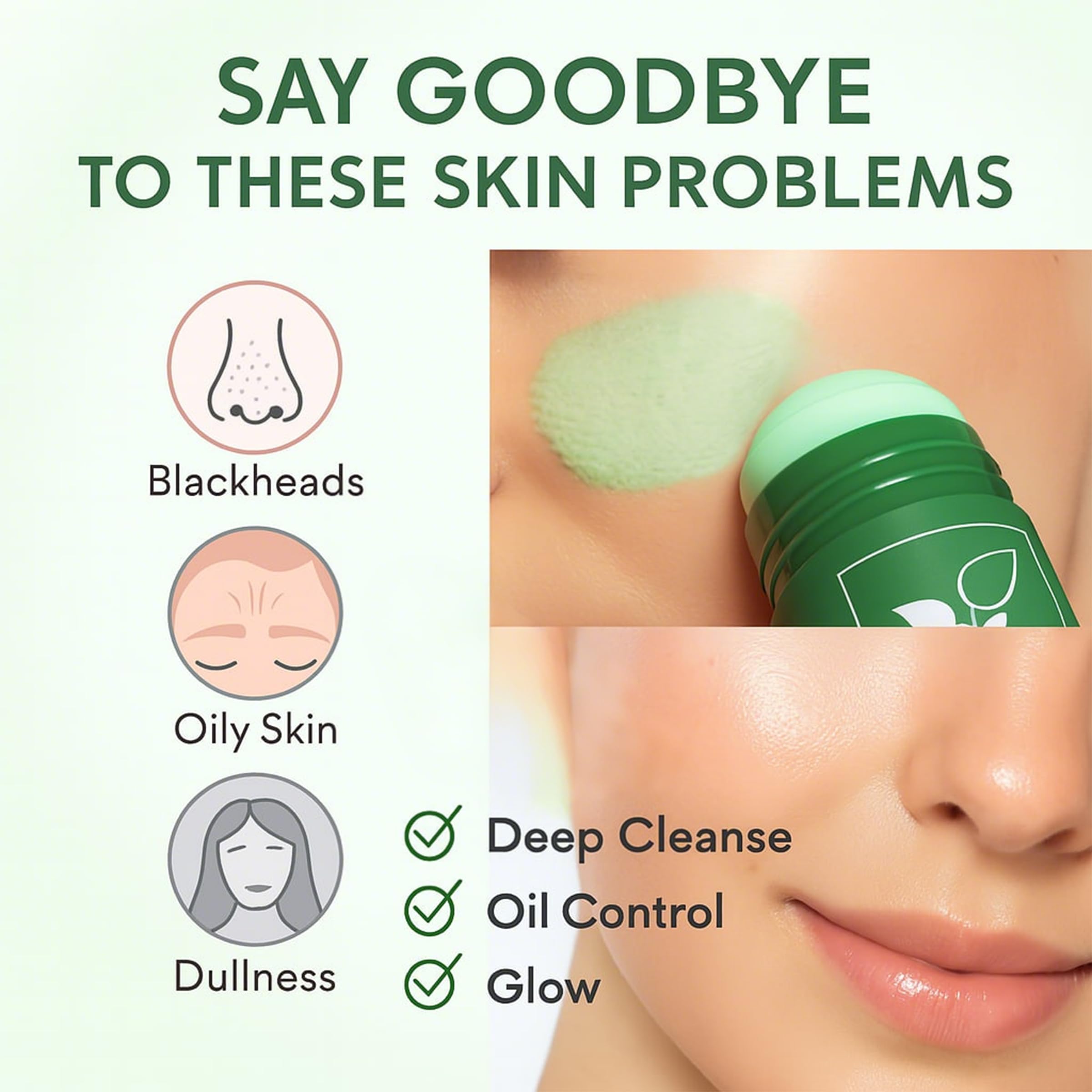 SHUIKU Green Tea Clay Stick suitable for all skin types, including sensitive skin.