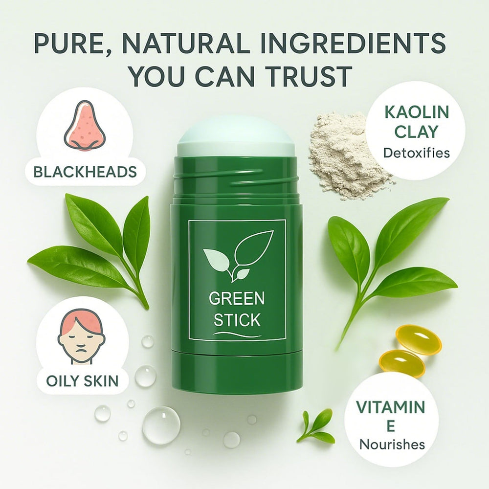 Twist-design of SHUIKU Green Tea Clay Stick keeps application mess-free and convenient.