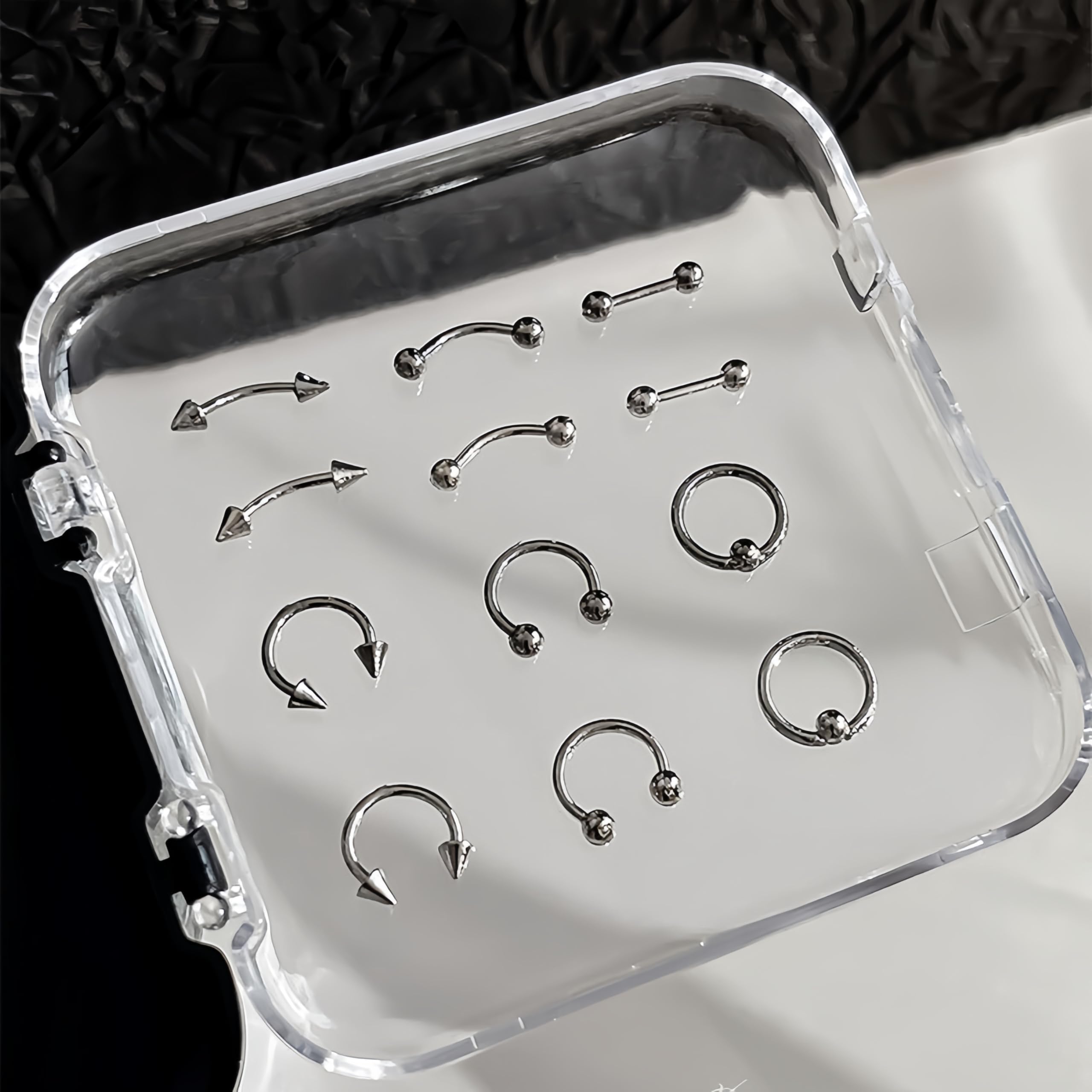 SHUXILIN goth punk nail art charms closeup shows texture and shine