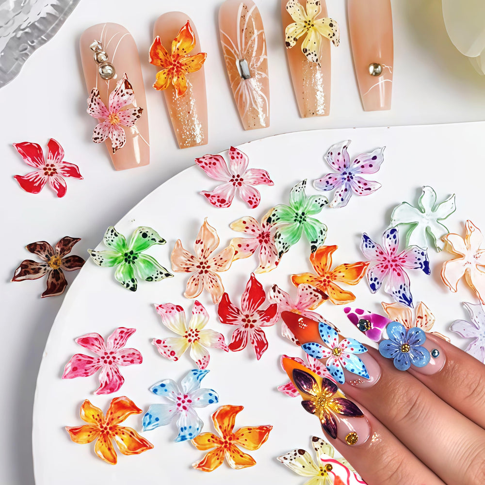 SHUXILIN hibiscus nail gems for vibrant summer designs and quick decorating