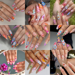 SHUXILIN ice lily 3D relief nail charms add textured sparkle to nails