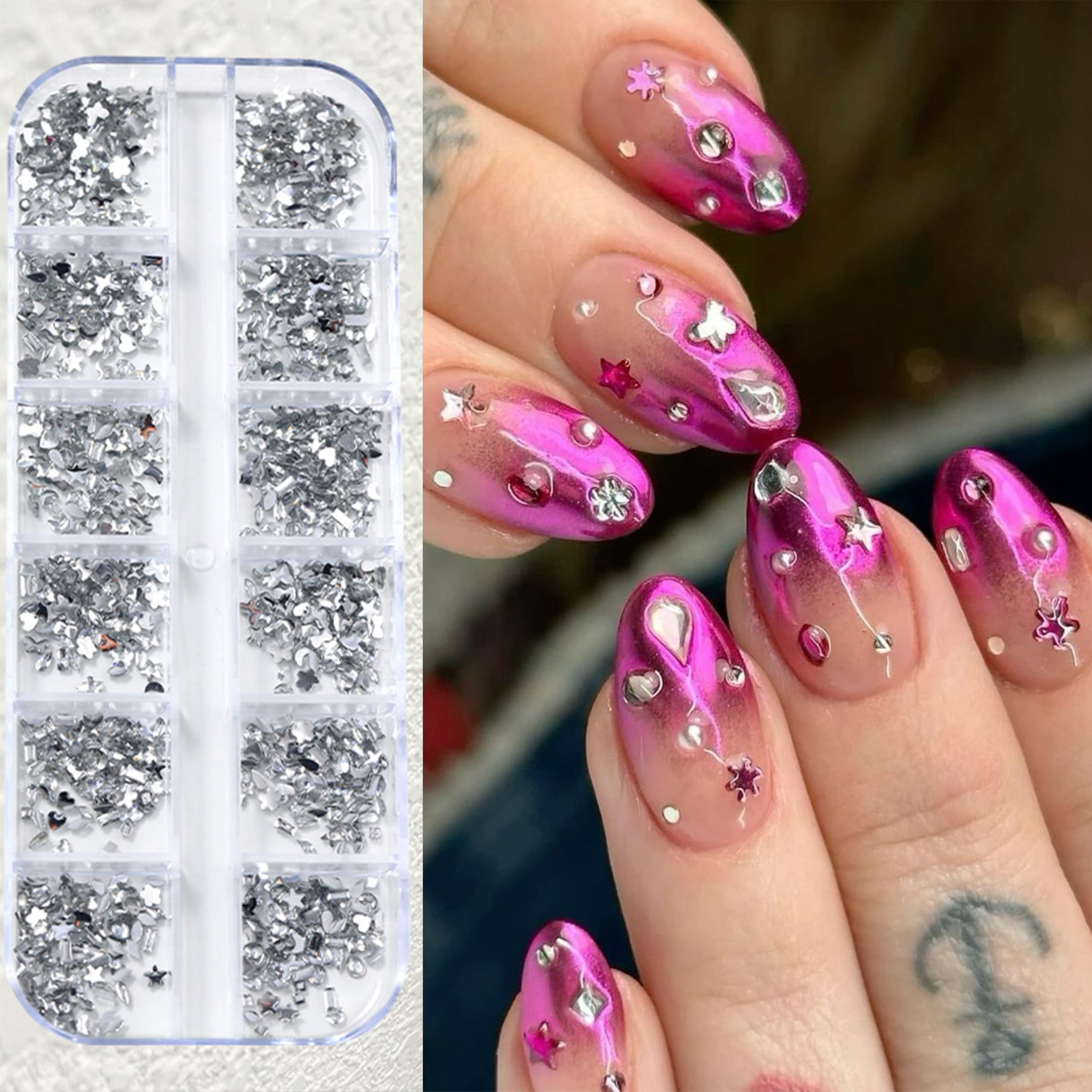 SHUXILIN colorful rhinestones spark creative nail art designs