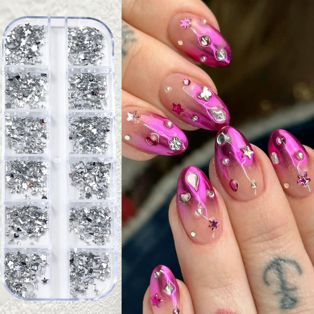 SHUXILIN colorful rhinestones spark creative nail art designs