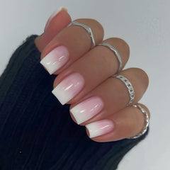 SHUXILIN Ombre nails pink-white gradient for an easy at-home manicure