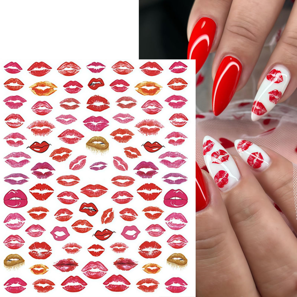 SHUXILIN red lips hearts decal to add playful Valentine vibes.