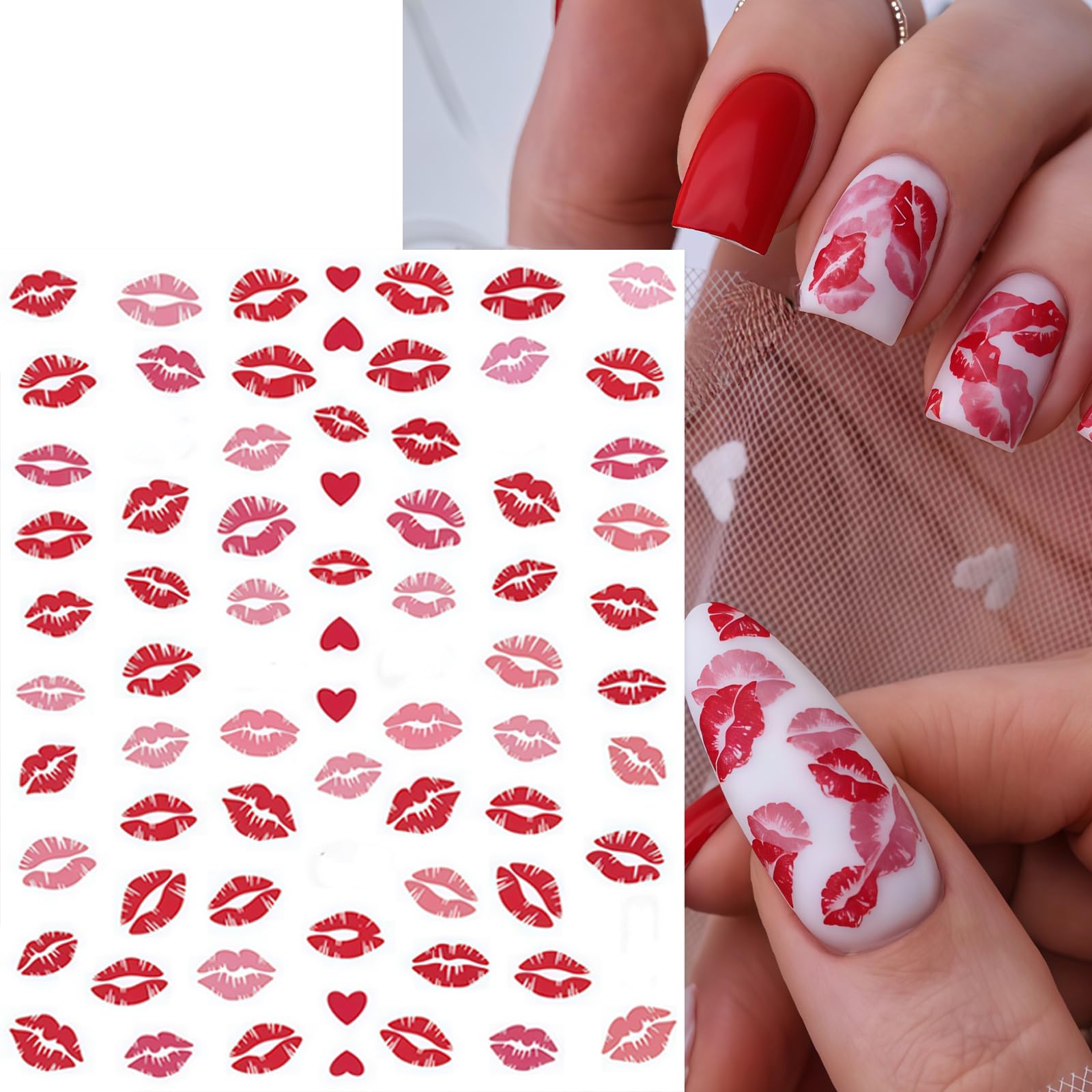 SHUXILIN self-adhesive lips stickers simplify nail art creation.