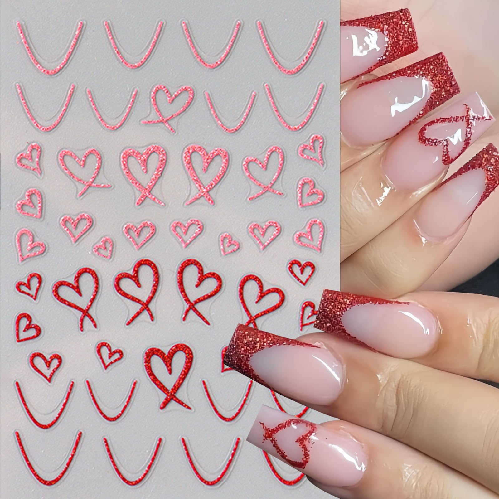 SHUXILIN black and white love hearts for elegant nails