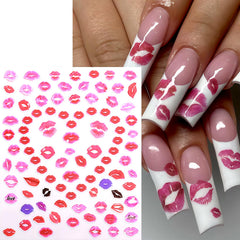 SHUXILIN lip sticker sheets offer versatile nail art options.