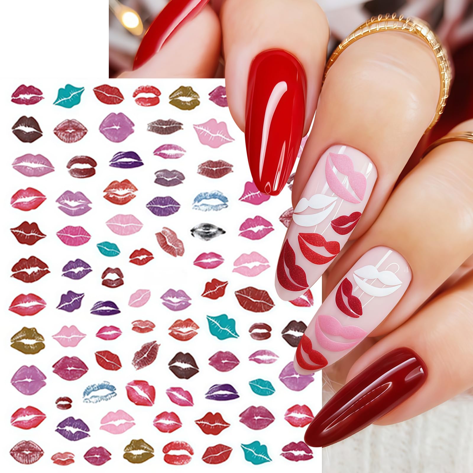 SHUXILIN lip decals pack for diverse nail designs and colors.