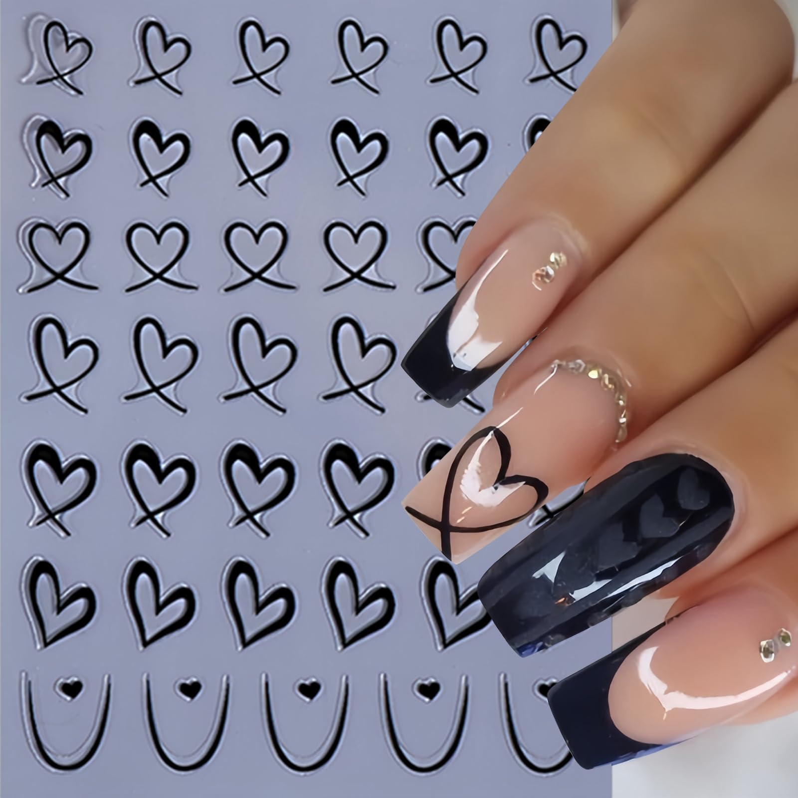 SHUXILIN pink peach heart patterns to match multiple nail colors