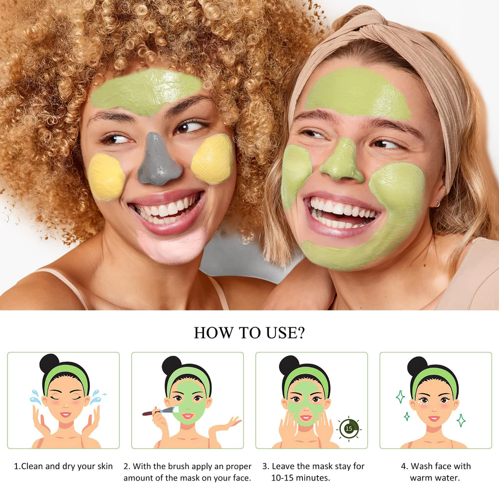 SHVYOG at-home spa routine setup with masks