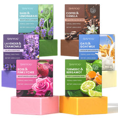 Coffret SHVYOG Savons Naturels 6x100 g prêt à offrir, élégance garantie