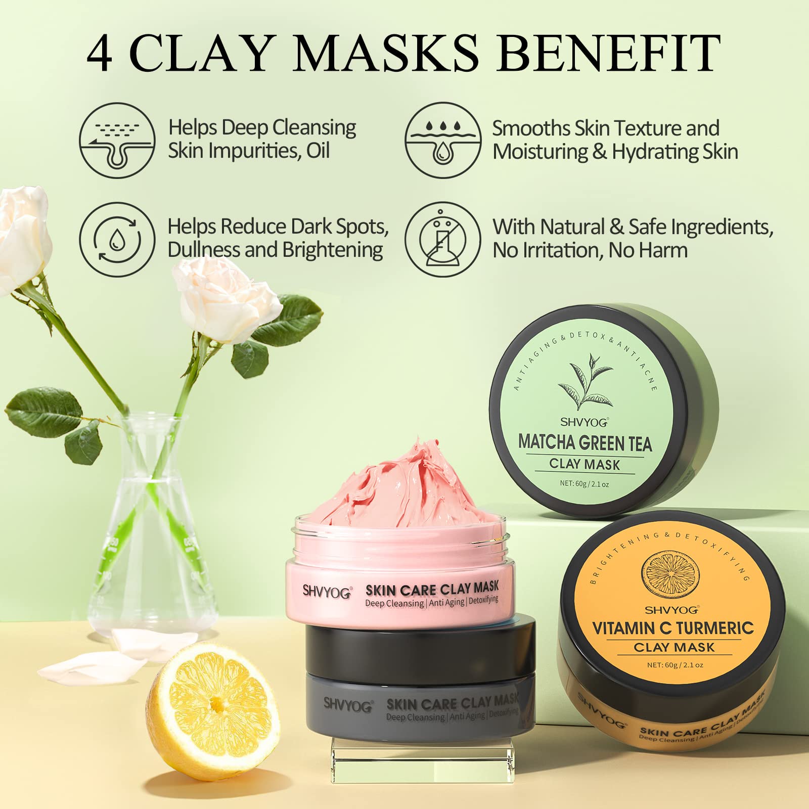 SHVYOG dead sea mud mask tub cleanses pores