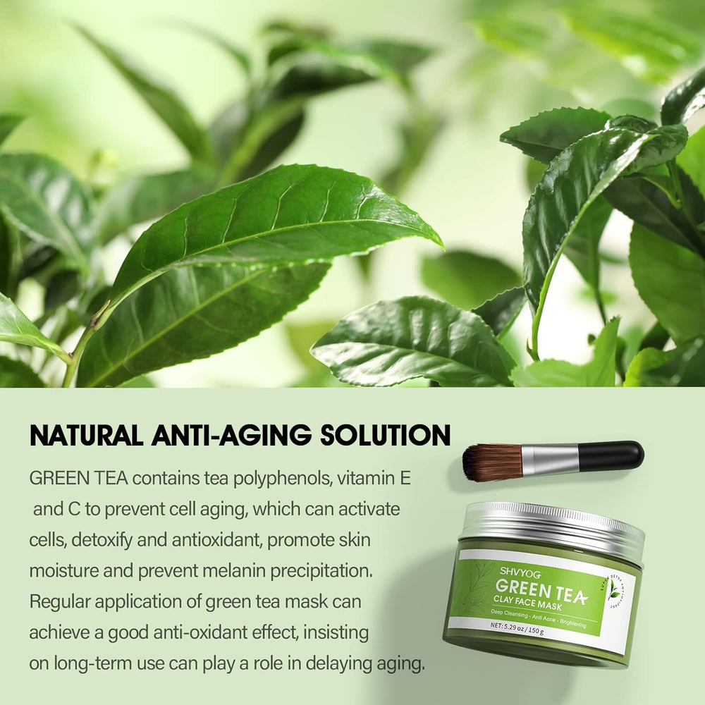 SHVYOG Green Tea Face Mask dispense action showing easy use.