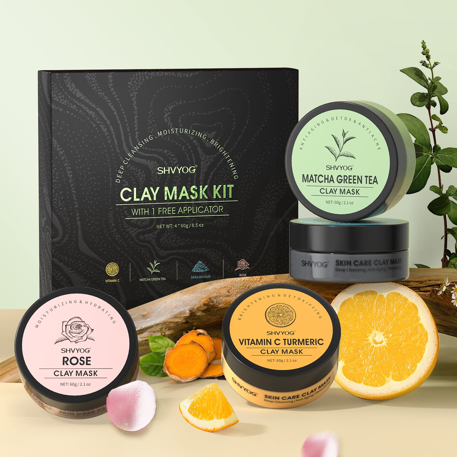 SHVYOG clay mask collection information card