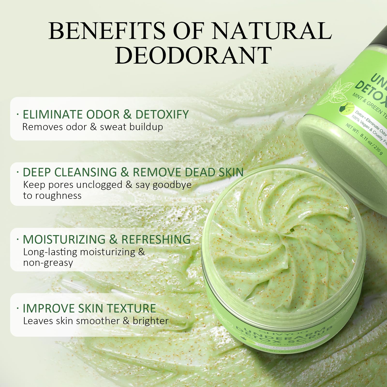 SHVYOG Underarm Detox Scrub walnut powder—natural exfoliation for clean pores.