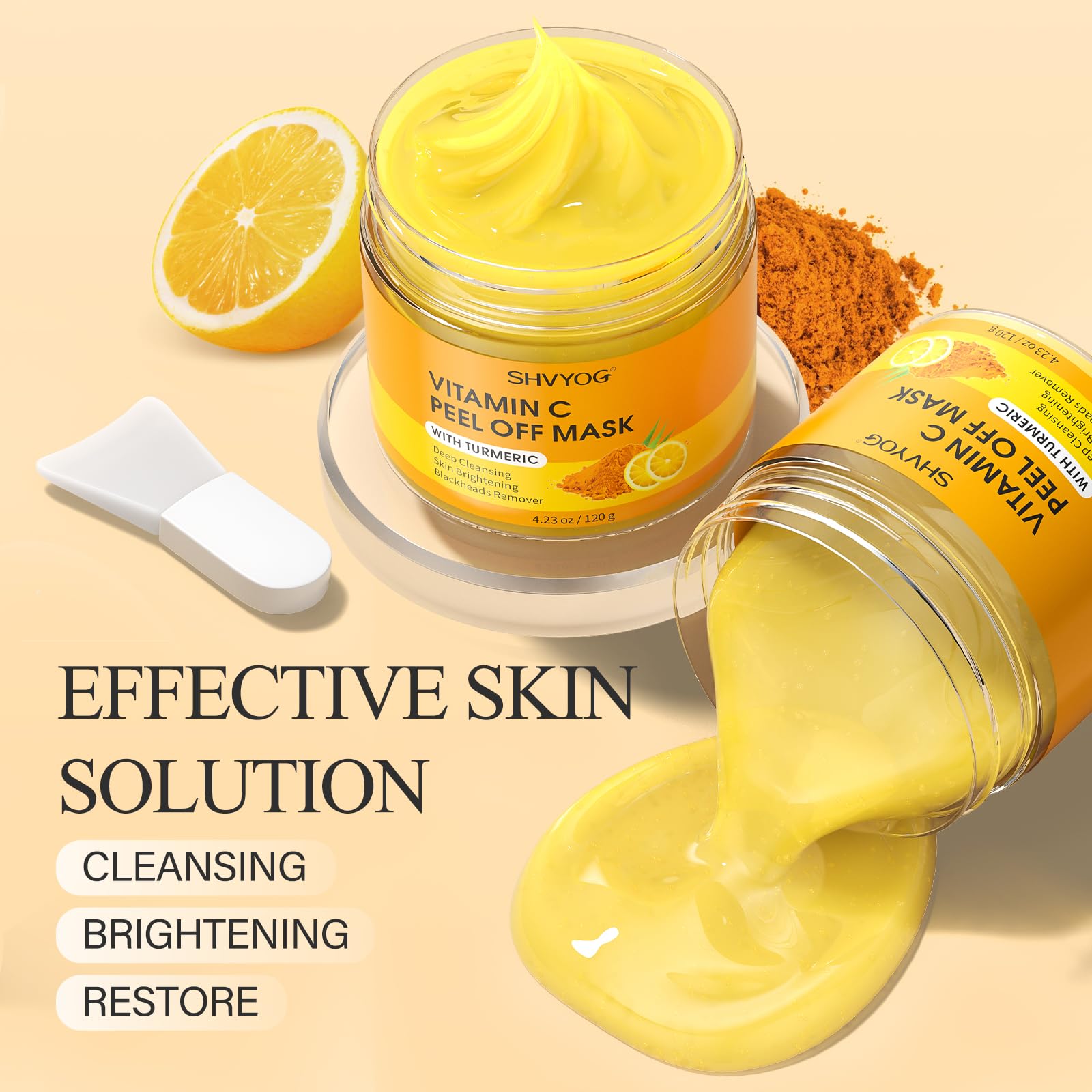 SHVYOG mask after use reveals smoother texture and refreshed look.