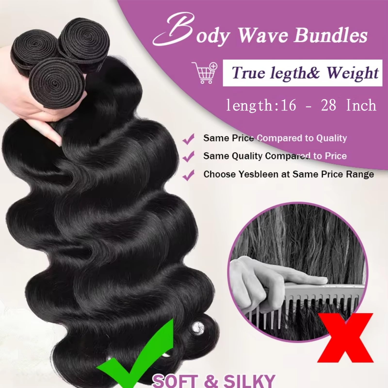 SHWAIR model wearing 22-inch body-wave bundles for full natural volume