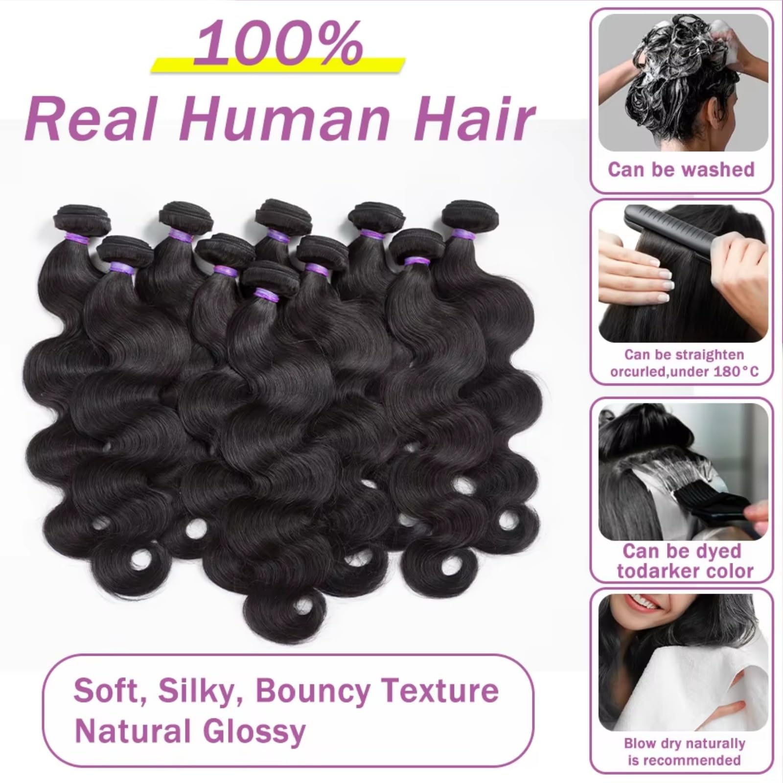 SHWAIR natural-black color close-up emphasizing true shade blendability