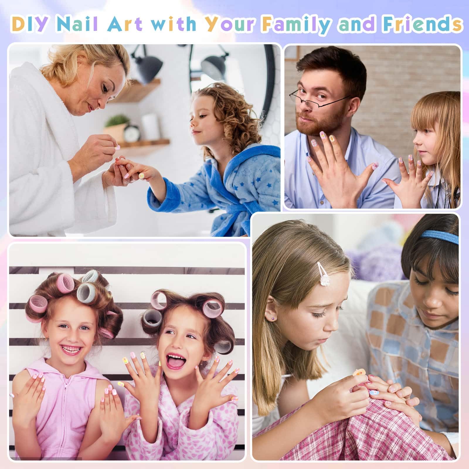 Shynek Kids Press On Nails BPA-free ABS material supports safe play.