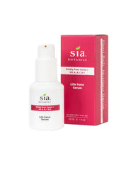 Sia Botanics Life Force Serum bottle—porcelain, hydrates and nourishes with prickly pear and aloe