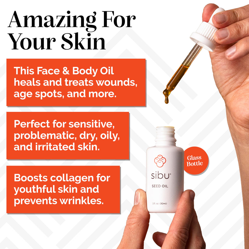 Sibu Seed Oil on lips provides moisture and comfort.