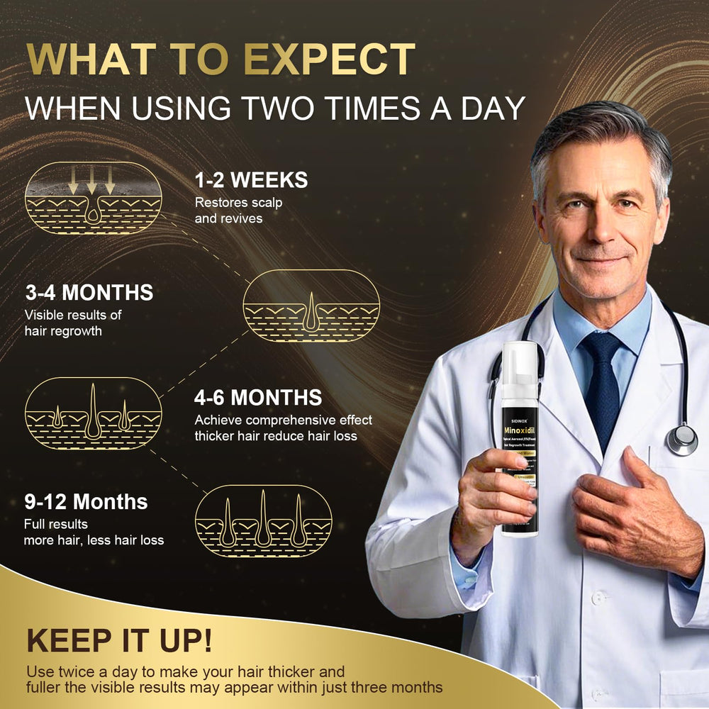 Sidinox biotin-enriched formula supports follicle nourishment.