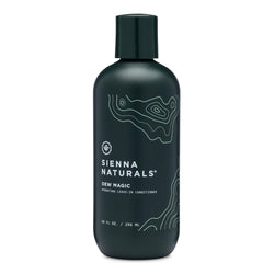 Sienna Naturals Dew Magic Leave-In bottle closeup for lightweight curl hydration.